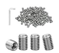 Jiahezhi Lot de 100 vis sans tête filetées M3 x 4 mm | Vis à tête hexagonale en acier inoxydable avec llen, kit de vis sans fin pour réparation, bricolage industriel