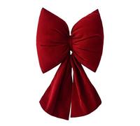 JIAHG Grand Nœud de Noël 3D en Tissu Rembourré, 25 × 45 cm | Nœud Décoratif Motif Uni et Tartan à Carreaux, Ornement Suspendu de Fête pour Sapin de Noël, Porte, Vitrine, Bar, Hôtel