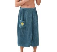 JIAHG Paréo de Sauna Homme en Velours de Corail Peignoir de Bain à Bouton avec Poche Paréo de Bain Élastique Absorbant Fort Serviette de Bain Douche pour Natation Piscine Gymnase Plage, 80 * 150CM