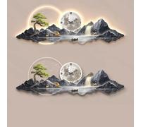 JiaJiaDecor Horloge Murale Design Moderne 3D avec LED, Silencieuse, Horloge Murale geante, Grande Sculpture Murale Décorative pour Salon | D,19.7in*59.1in,Plug-in model