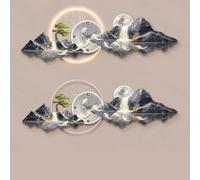 JiaJiaDecor Horloge Murale Design Moderne 3D avec LED, Silencieuse, Horloge Murale geante, Grande Sculpture Murale Décorative pour Salon | C,19.7in*59.1in,Standard model