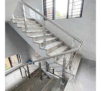 JIAJUJIA Rampe d'escalier en acier inoxydable Kit de balustrade du porche avant, Système de railings de câbles avec railings métalliques(L 6.5ft/79in)