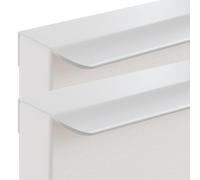 JIALUO0318 Alliage d'aluminium Invisible Poignee de Meuble Cuisine Poignée Dissimulées Poignées Bouton de Porte Armoire Poignee 2 Pièces (Blanc,Longueur 200mm)
