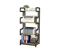 JIANBOHAIRS Étagère à Trois Niveaux for imprimante, bibliothèque, photocopieur, Organiseur de fichiers de Bureau, Rangement Domestique pour Bureau,Maison(Black)