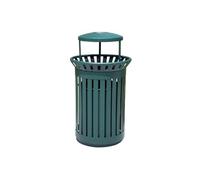 JIANBOHAIRS Outdoor Trash Can Poubelle extérieure ajourée de grande capacité de 50 litres avec cendrier, poubelle en métal robuste(Green)