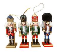 Jiangbered 5 Pièces 13 Cm Bois de Noël Suspendus Ornements Ensemble Poupée à La Main Kit Marionnette, A, Petit