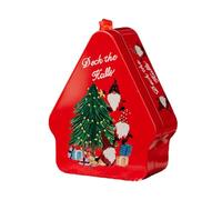 Jiangbered Boîte à Bonbons Noël Boîte à Biscuits Boîte à Friandises Récipient à Cookies En Fer Blanc Portable avec Motifs Décoratifs Adaptée pour Cadeaux Décorat, Arbre Nain Rouge