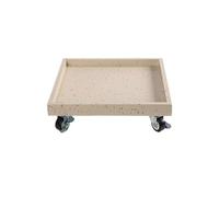 jianguohairsss Plateau d'égouttement de Pot de Fleur Mobile avec Roues, Imitation Granit, Soucoupe carrée en résine végétale synthétique Flower Pot Drip Trays(White,X-Large)