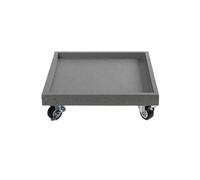 jianguohairsss Plateau d'égouttement de Pot de Fleur Mobile avec Roues, Imitation Granit, Soucoupe carrée en résine végétale synthétique Flower Pot Drip Trays(Gray,Large)