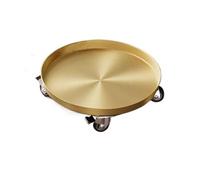 jianguohairsss Soucoupe for Plantes Mobile avec Roues, Plateaux d'égouttage for Pots de Fleurs en Acier Inoxydable, intérieur et extérieur Flower Pot Drip Trays(Gold,Small)