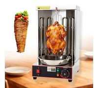 JIANGYUXINLI Machine à Shawarma 2400W, Machine à Kebab Électrique, Cuisson Infrarouge 360°, Bac Récupérateur de Graisse, Acier Inoxydable, Bouton de Contrôle, Joint Silicone