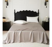 JIANINGHOME Drap Plat 180x245cm Beige Clair Drap Plat 2 Personnes