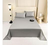 JIANINGHOME Drap Plat 180x245cm Gris Drap Plat 2 Personnes