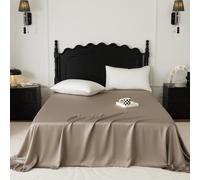 JIANINGHOME Drap Plat 180x245cm Marron Drap Plat 2 Personnes