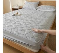JIANINGHOME Protège Matelas Imperméable 150x200 Gris,Bords élastiques durables Disponible en différentes Tailles