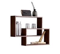 jianjunchaling Étagère de Rangement Suspendue en Bois, étagère Murale à Double Anneau Couleur Noyer Noir for décoration d'intérieur pour Bureau Maison et École