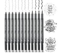 JIANTA 12 pièces Stylos de Calligraphie, Feutre Fin Noir Fineliner | pour l'Écriture, Accessoires de Bullet Journal, Stylo de Dessin noir