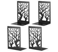 JIANTA 4 PCS Serre Livres, Cale Livre en Métal, Presse Livre Noir