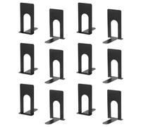 JIANTA Serre Livre Metal, Noir Serre Livre, 6 Paires/12 Pcs Bloc Livre pour Étagère, 65 x 95 x 125mm, Bureau Rangement Livre, pour Enfants, la Maison, Bureau, Écoles