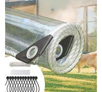Jianyana Bâche de Protection Extérieur,PVC Bâches Épaisse Imperméable,4×6 m 420 g/m² Transparente,Indéchirable,Œillet métal Renforcés,Multi-Usage Jardin Piscine,20 Serre-câbles et Corde 10m