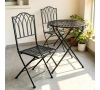 JIAOCKJIAO Ensembles De Bistro De 2 À 3 Pièces, Table Bistrot Exterieur | Table Et Chaise Balcon En Fer Forgé Noir Avec Accents De Fleurs, Salon De Jardin for Porche, D'arrière(2 chairs)