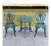 JIAOCKJIAO Table Bistrot Exterieur, Tables Et Chaises 3/5 Pièces | Ensemble De Bistro Métal, Table Et Chaise En Fer Forgé, Salon De Jardin Floral Antique For Cour, Villa(Bronze,2 Chairs)