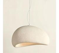 JIAODIE Suspension Wabi-Sabi Créative Lustre De Salle À Manger Moderne Lampe Suspendue En Polystyrène Crème E27 Hauteur Réglable Adapté À Chambre Salon Salle À Manger Îlot De Cuisine(60cm)