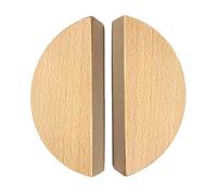 JIAOLUN123 2 pièces Manche ?en bois Poignée de tiroir en demi-lune Boutons de portes Hêtre Tirer La Poignée décoratifs en demi-cercle Poignées de placard pour armoire,livre,avec vi (Single hole)
