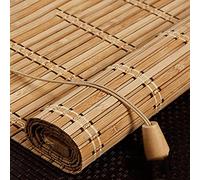 JIAOLUN123 Store Bateau en Bambou Rideau en Bambou Store à Rouleau en Bois Protection Solaire Enrouleur à Traction latérale pour fenêtres et Portes,Taux de Shading 50%,Personnalisable (90 x 200 cm)