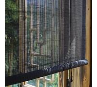 JIAOLUN123 Store Enrouleur Bambou Noir Stores À Rouleaux Romains Store Venitien Bois Maison Rideau Rideaux Occultants Respirant Lamelle de Bambou pour Balcon/Jardin/Intérieur/Extérieur (105x120 cm)