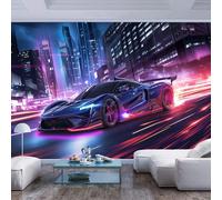 JIAOQSS Autocollant Amovible Papier Peint Mural 3D Panoramique Murale Voiture de Sport Technologie du Futur Automobile pour Papier Peint Rouleau Décoratif Chambre Salon Cuisine