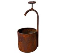 JIAPIKA Pot de fleurs décoratif en métal en forme de puits - Idéal pour l'extérieur et l'intérieur - Pots en fer