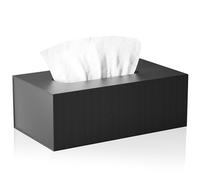 JiaWei Boîte à mouchoirs rectangulaire Pliable - 23,5 x 12 x 7,8 cm - avec Couvercle magnétique et Motif gaufré - en Carton Extra Solide de 1600 g/m² - Noir