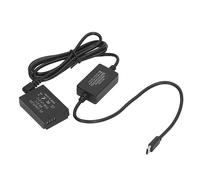 Jiawu Batterie Factice LP E12 pour M50 M200 M50 Mark II M100 M10 M M2, Batterie Factice DR E12 Coupleur DC avec Adaptateur d'alimentation de Type C, Alimentation AC à Charge Rapide 5 V-20 V pour Une