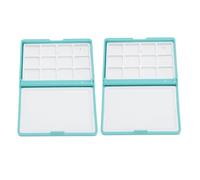 Jiawu Boîte d'aquarelle Portable 2 Pièces Détachable Facile à Nettoyer, Mini Boîte de Palette d'aquarelle Compacte pour Débutants et Artistes, Ensemble de Peinture de Voyage avec Plateau
