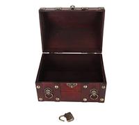 Jiawu Boîte de Rangement de Coffre au Trésor en Bois Artisanal avec Serrure à Combinaison, étui de Rangement de Bijoux en Bois Exquis pour Bureau, Petit Cadeau Compact pour Anniversaire de Noël