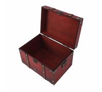 Jiawu Boîte de Rangement Vintage en Bois, Coffre au Trésor Décoratif Antique avec Serrure, Grande Boîte à Bijoux en Bois pour Femme, Organisateur de sécurité à Serrure Codée pour Petits Objets, 9,4