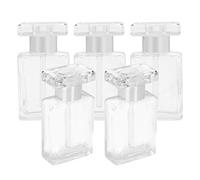 Jiawu Bouteille de Parfum d'huile Essentielle en Verre Transparent, Vide, Rechargeable, Portable de Voyage, Anti-fuite, 17ml, 5 Pièces (SILVER)