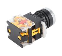 Jiawu Bouton Poussoir Rouge à Tête Plate à Verrouillage Automatique, | Interrupteur de commande à tête plate, 220 V/380 V, plastique ignifuge, trou de montage de 22 mm, câblage du panneau de