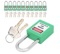 Jiawu Cadenas de Consignation, 10 Ensembles, 38 Mm Nylon, Poutre en Acier | Cadenas de sécurité, poutre chromée, 20 clés, pour centrales électriques chimiques