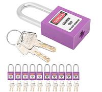 Jiawu Cadenas de Consignation, 10 Ensembles, 38 Mm Nylon, Poutre en Acier | Cadenas de sécurité, poutre chromée, 20 clés, pour centrales électriques chimiques