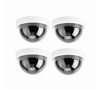 Jiawu Caméra de Simulation Dôme, Paquet de 4 Fausses Caméras de sécurité avec Lumière LED Clignotante Rouge, Fausse Caméra Dôme Factice pour Le Bureau et la Maison (White)