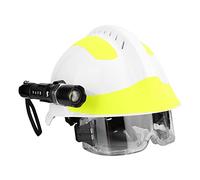 Jiawu Casque de sécurité de Sauvetage d'urgence, Casque de Protection pour Pompier avec Lunettes de Phare, Anti-Impact, Chaleur et Rayonnement Lumineux