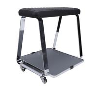 Jiawu Chariot Repose-Pieds de Pédicure en Mousse à Mémoire de Forme avec Pieds en Acier Inoxydable pour Utilisation en Spa et Salon, Tabouret de Manucure Portable pour Soins de beauté en Noir
