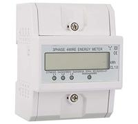 Jiawu Compteur électrique Numérique triphasé 4P, 220/380V 20-80A | Compteur KWh avec écran LCD rétroéclairé, coque transparente, large plage de température, pour systèmes de mesure d\'énergie
