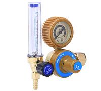 Jiawu Débitmètre Régulateur, Argon CO2, Tube en Polycarbonate, Manomètre | Régulateur de gaz de soudage, construction en laiton allié, une étape, soudage MIG TIG, couvercle résistant aux chocs,
