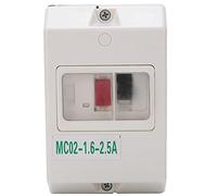 Jiawu Disjoncteur de Protection de Moteur MC02-1,6-2,5 A, étanche IP55 ABS 220 V/380 V 50/60 Hz, Protection contre les Courts-circuits en Phase Ouverte contre les Surcharges Thermiques pour la