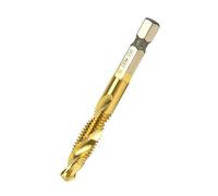 Jiawu Embout de Taraudage à Tige Hexagonale M8 doré, Embout de Taraudage à Filetage Interne 4341 en Acier Rapide pour la Réparation de Vis, Longueur Disponible de 15 Mm, Tige de 6,35 Mm, Enlèvement
