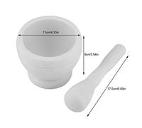 Jiawu Ensemble de Pilon à Mortier, Fonctionnement Manuel, Ensemble de Pilon à Mortier en Plastique PP de qualité Supérieure, de à en Plastique avec Ergonomique pour écraser les Pilules d'ail, (WHITE)
