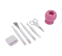 Jiawu Ensemble d'outils de Bricolage - 7 Pièces Pinces et Ciseaux de Précision avec Micro-lames, Poignée Inversée, Acier Inoxydable trempé, Boîte de Rangement en Silicone pour Découpe de Papier,